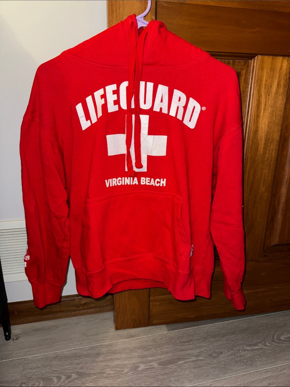 Lifeguard Virginia Beach Red Crewneck Hoodie